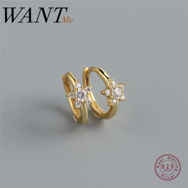 WANTME модные серьги из серебра 925 пробы с фианитами|Серьги-гвоздики| |