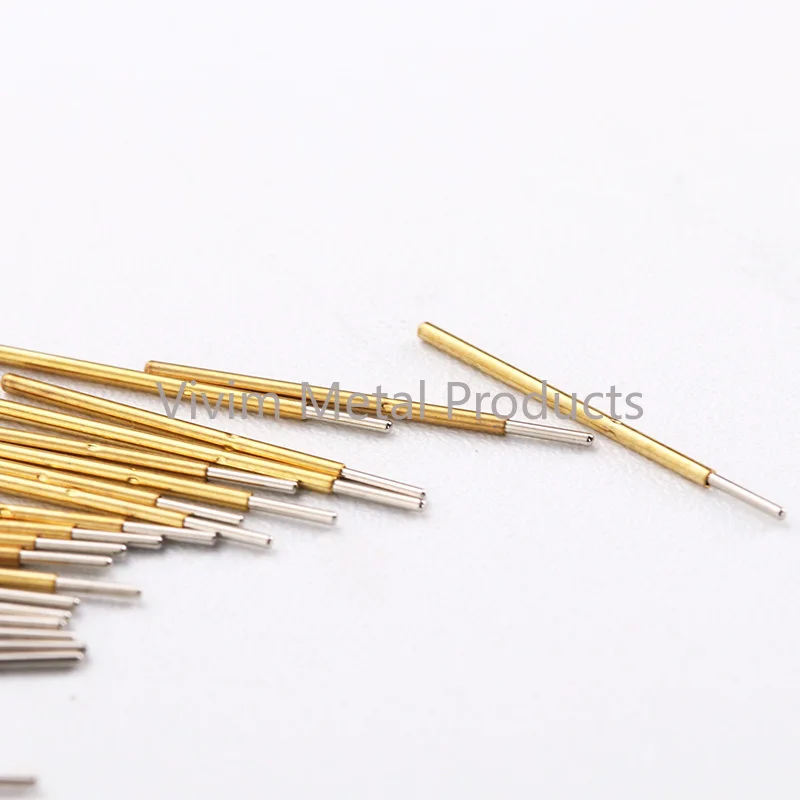 100PCS P50-J1 Metal Probe Needle Nickel Plated Round Head Electronic Test Pin P50-J Length 16.35mm Spring Test Probe