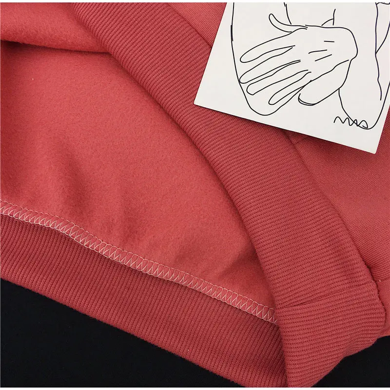 

Turtleneck Fleece Women Sweatshirt Knitted Patchwork Korean Harajuku Lady Pullover 2020 Autumn Long Sleeve Sweatshirts Female