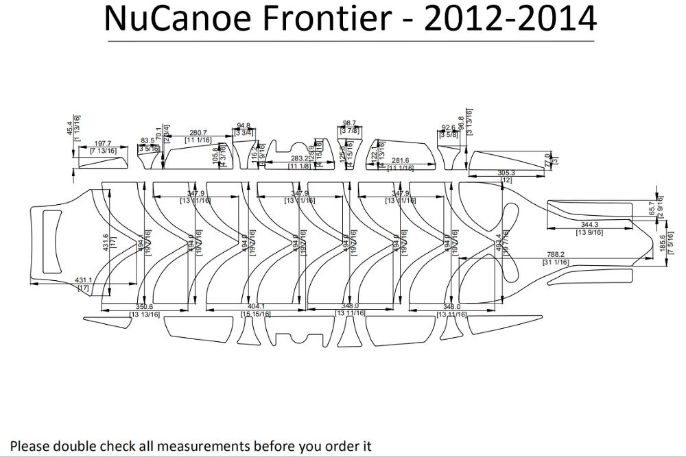 

2012-2014 nuканоэ Frontier Каяк Лодка EVA настил коврик колодки комплект 1/4"