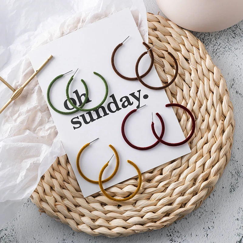 Цветная мягкая плюшевая круглая Геометрическая серьга Brincos корейские массивные