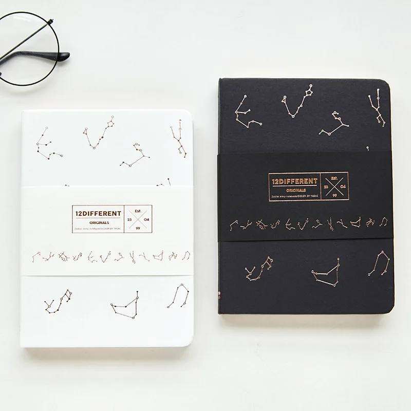 

"Constellation" Hard Cover Beautiful Blank Sketchbook Journal Diary Book Study Notebook Stationery Gift Black White Color
