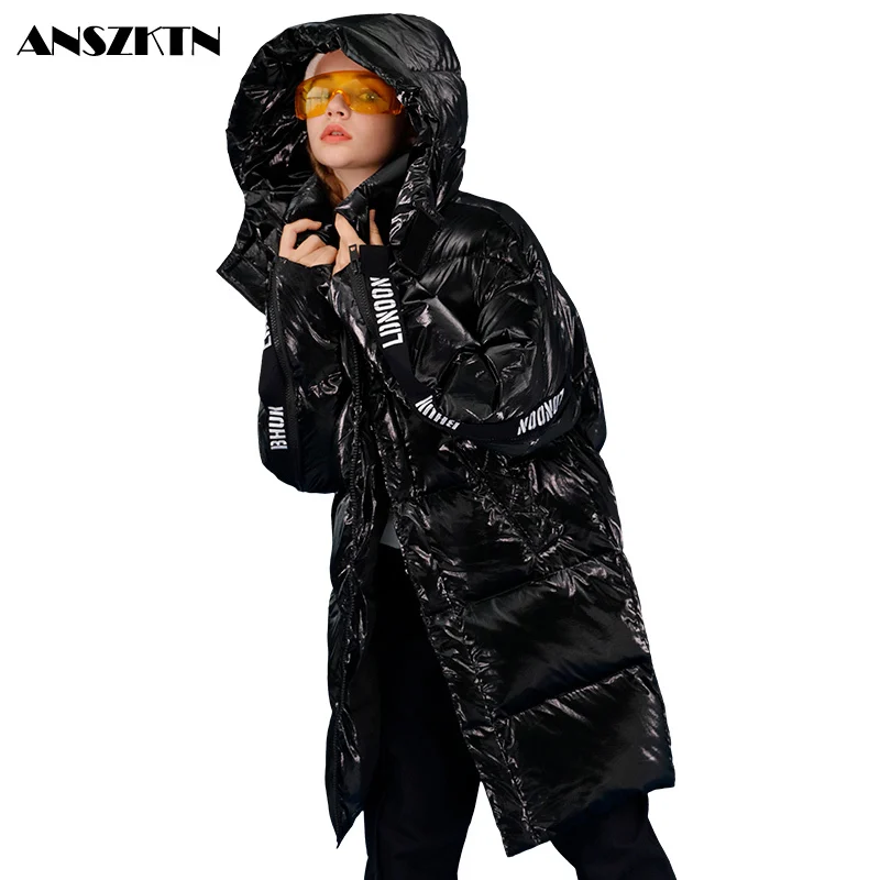 

ANSZKTN new arrival Women Ultralight Thick Down Jacket White Duck Down Hooded Jackets Warm Winter Parka Female Portable Outwear