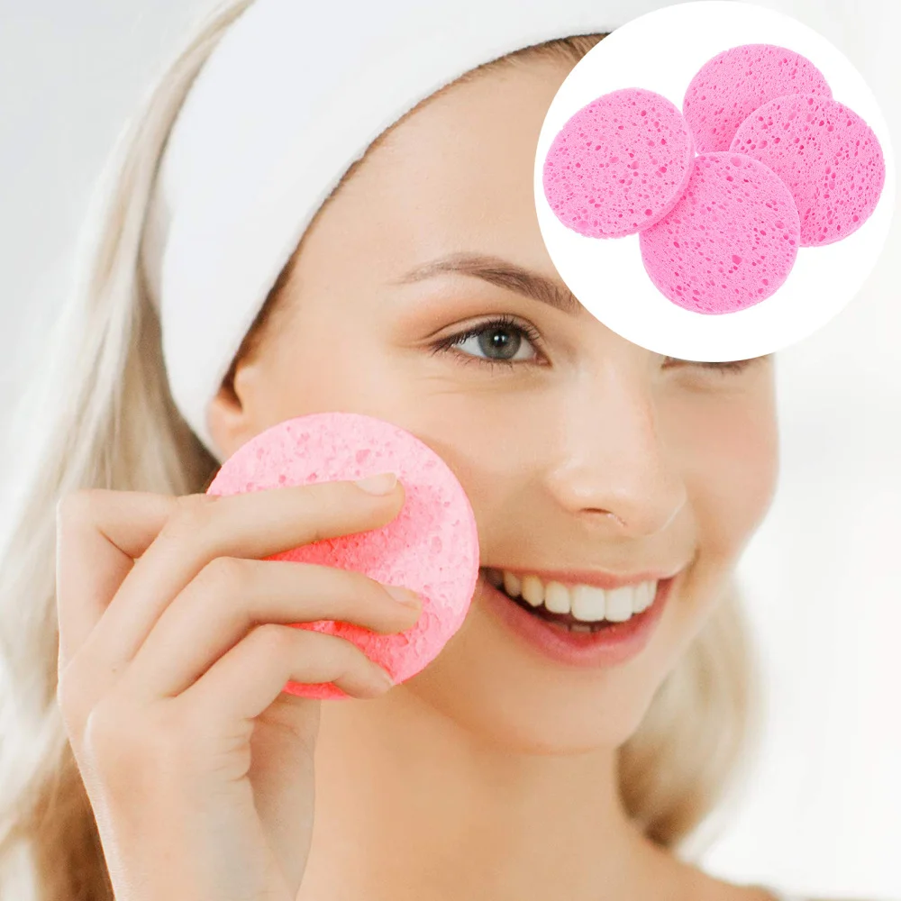

50pcs Makeup Removal Sponges Round Cellulose Sponges Face Washing Sponges