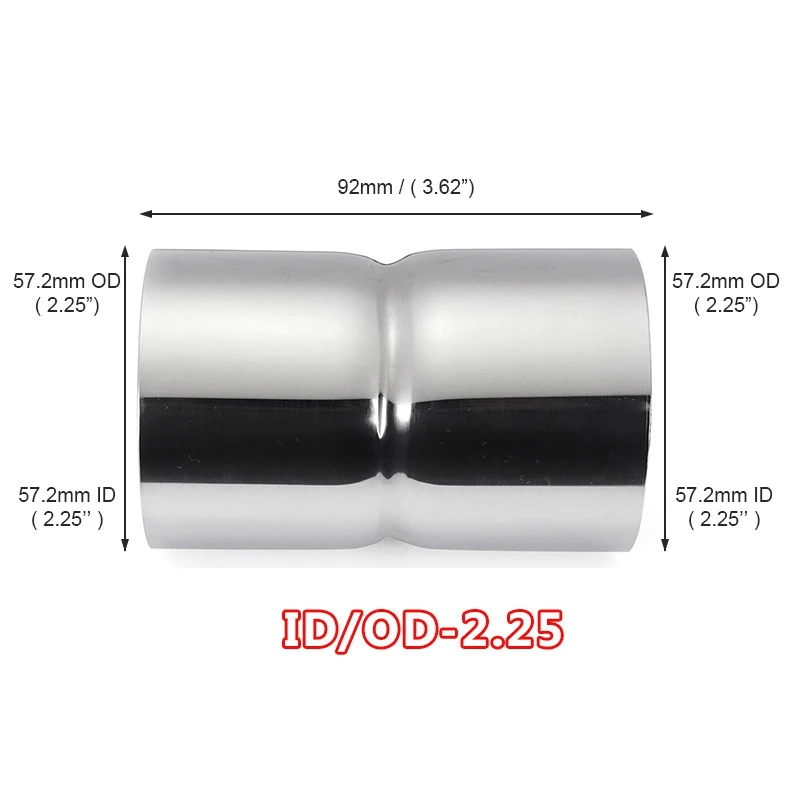 ID/OD 2 25 дюйма наконечник выхлопной трубы редуктор адаптер разъем из нержавеющей