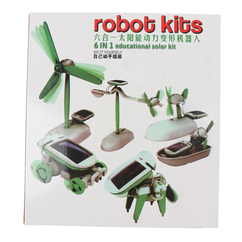 New 6 IN 1 Solar Robot Model Kit Science Toys for Children DIY Assemble Airplane Educational Gifts Boy | Игрушки и хобби