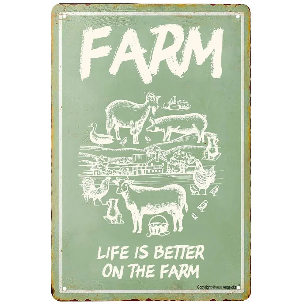 

Оловянная ферма, надпись Life Is Better on the Fram, винтажный знак, ферма, дверь, Настенный декор, искусство