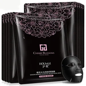 10 шт., тканевая кислородная маска для лица, Отбеливающая маска с черными точками, увлажняющая маска с контролем жирности, осветляющая черная маска