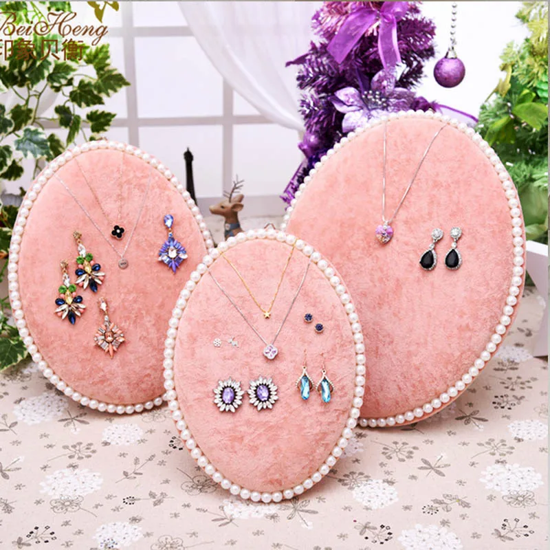 hot sale pearl jewelry display organizer ice velvet for pendant necklaces earrings bust display stand jewelry counter showcase free global shipping