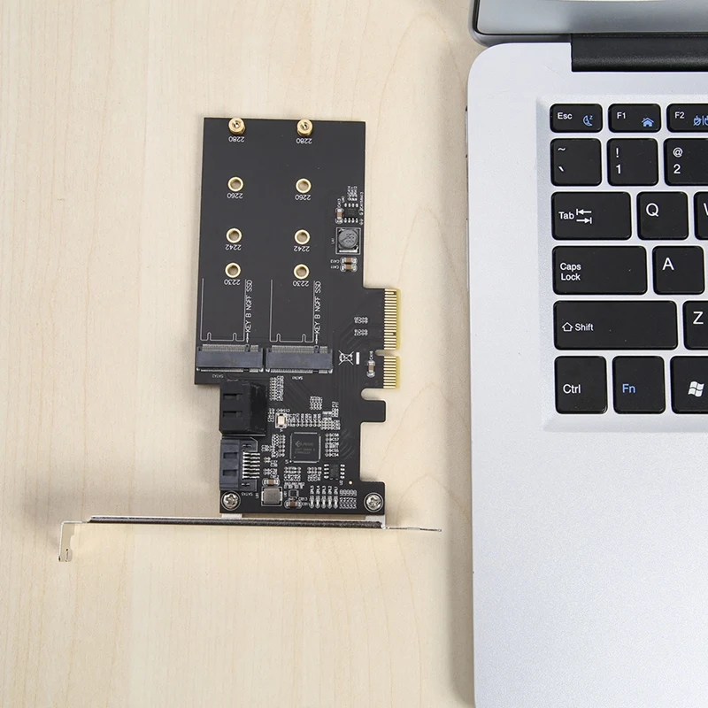 

SATA3.0 2 M.2 B Key Adapter Expansion Module PCI-E 4X to 3-Port SATA3.0 Expansion Card + 2-Port M.2 Add-on Card