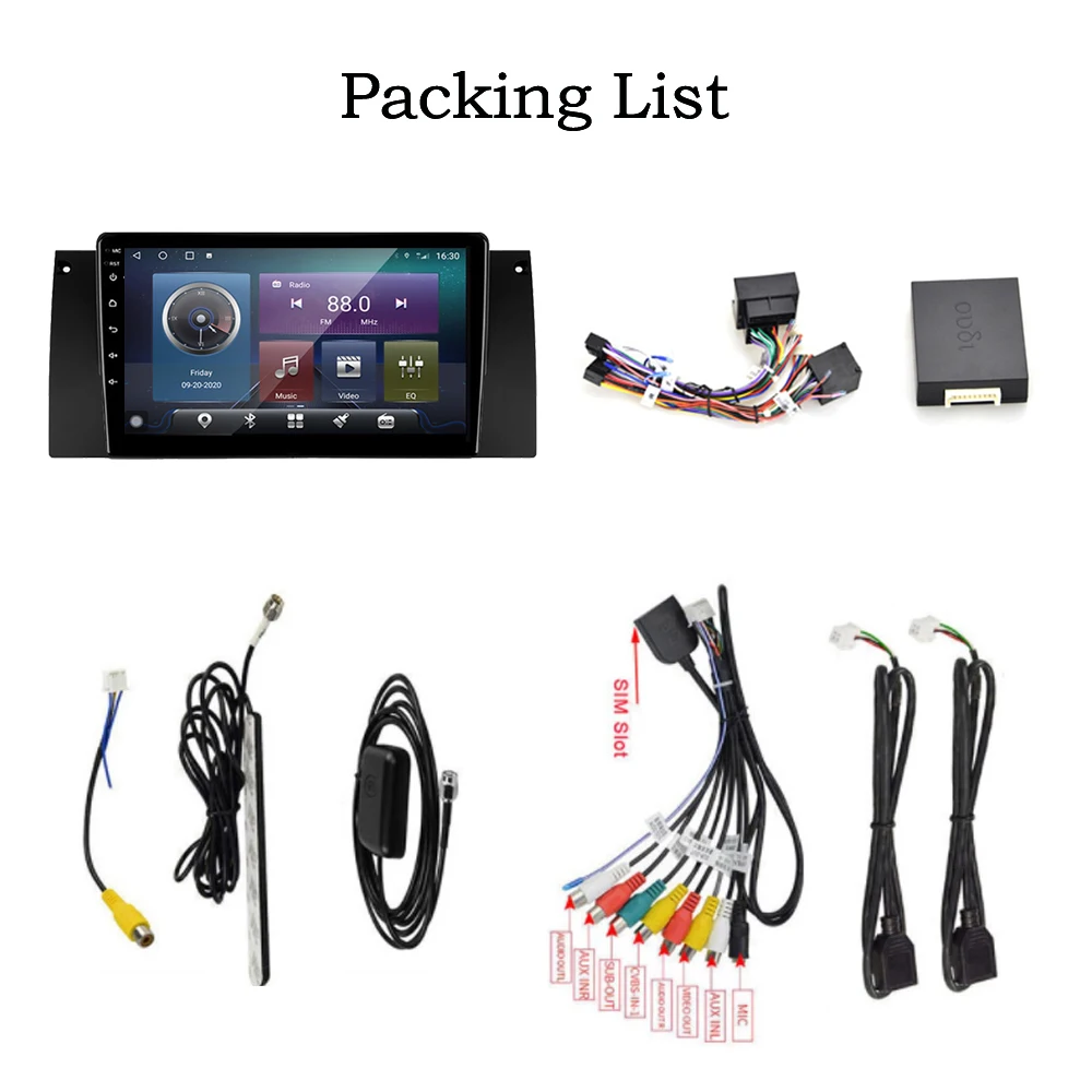 

QNavi Car Radio Multimedia Video Player For BMW 5 E39 E53 X5 2004-2006 WIFI 4G DSP Built-in Carplay 8-Core Bluetooth SWC USB BT