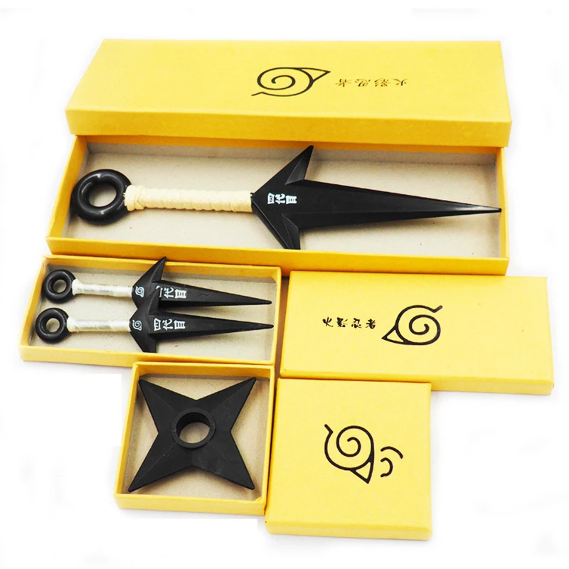 

Anime Ninja Uzumaki Hatake Kakashi Akatsuki Kunai Shuriken Cosplay Accessories Props Weapons Toys Halloween Gifts