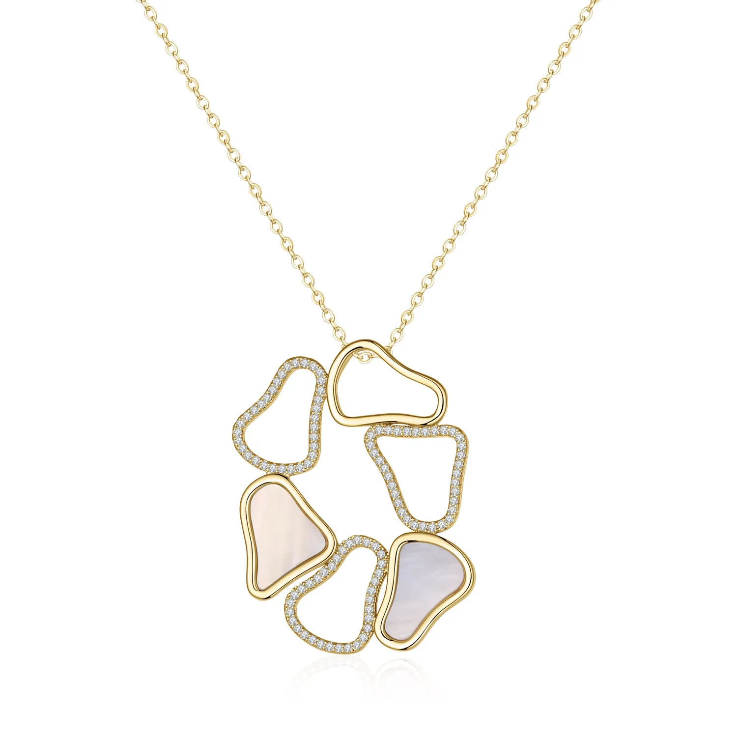 

Fashionable Versatile Female Pendant Necklace Round Cubic Zirconia Stone Dance Party Daily Wear Versatile Women's Jewelry