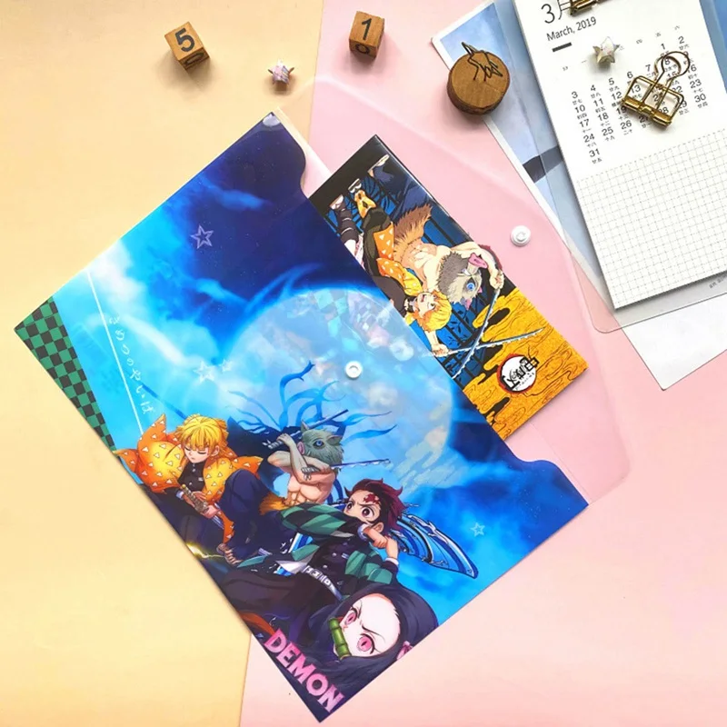 

Anime Demon Slayer Kimetsu No Yaiba Kamado Tanjirou Nezuko A4 Paper File Bag Document Paper Organizer Storage Bag Stationery