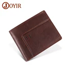 Мужской кошелек из натуральной кожи с карманом для монет, Винтажный Мужской кошелек, портмоне с радиочастотной идентификацией, держатель для фотографий, короткий кошелек JOYIR