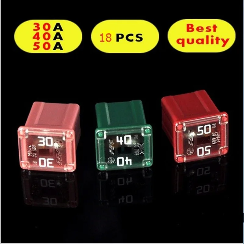 LPJ прямоугольник малый тип автоматический предохранитель 3 модель 18 шт. 30A 40A 50A для