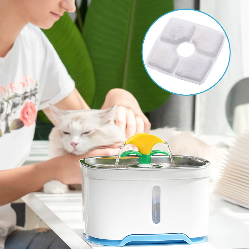 4PCS Activated Carbon Filter 2 Sponge For Automatic Cat Dog Fountain Water Feeder Replace Drinking Machine Accessories | Дом и сад