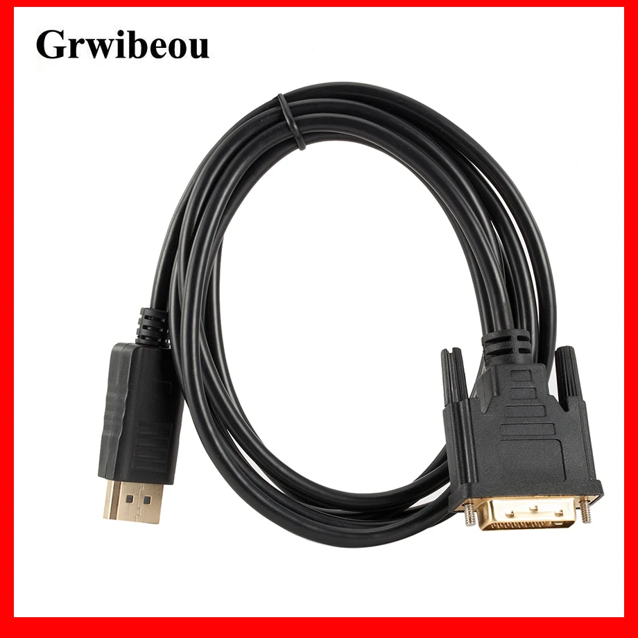 GRWIBEOU дисплейный порт для док станции DVI конвертер Кабель 1 8 M DP to HDMI адаптер кабель