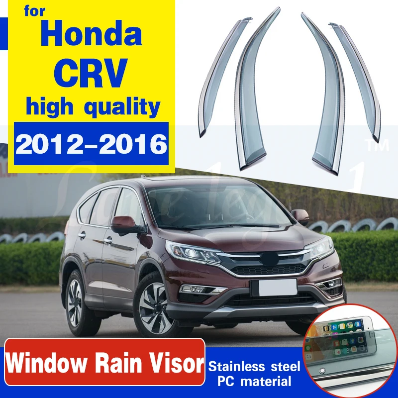 

Side window deflectors For Honda CRV 2012-2016 Car Wind Sun Guard Rain Wind Vent Visor Cover Trim Window Rain Visor 2015 2014