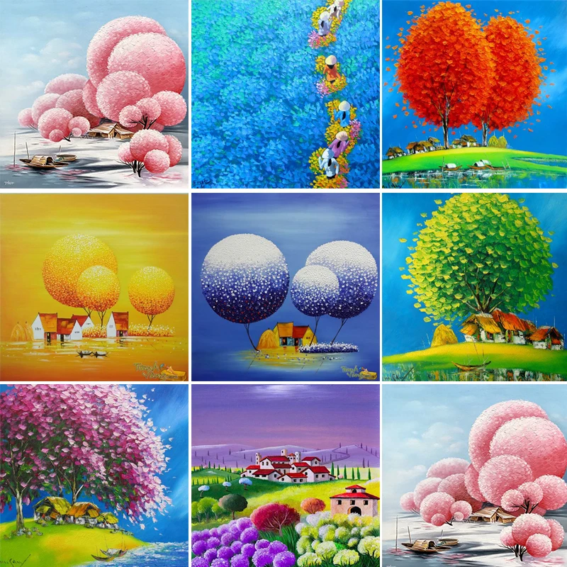 5D DIY алмазная живопись пейзаж дерево полный квадрат/круглая дрель вышивка