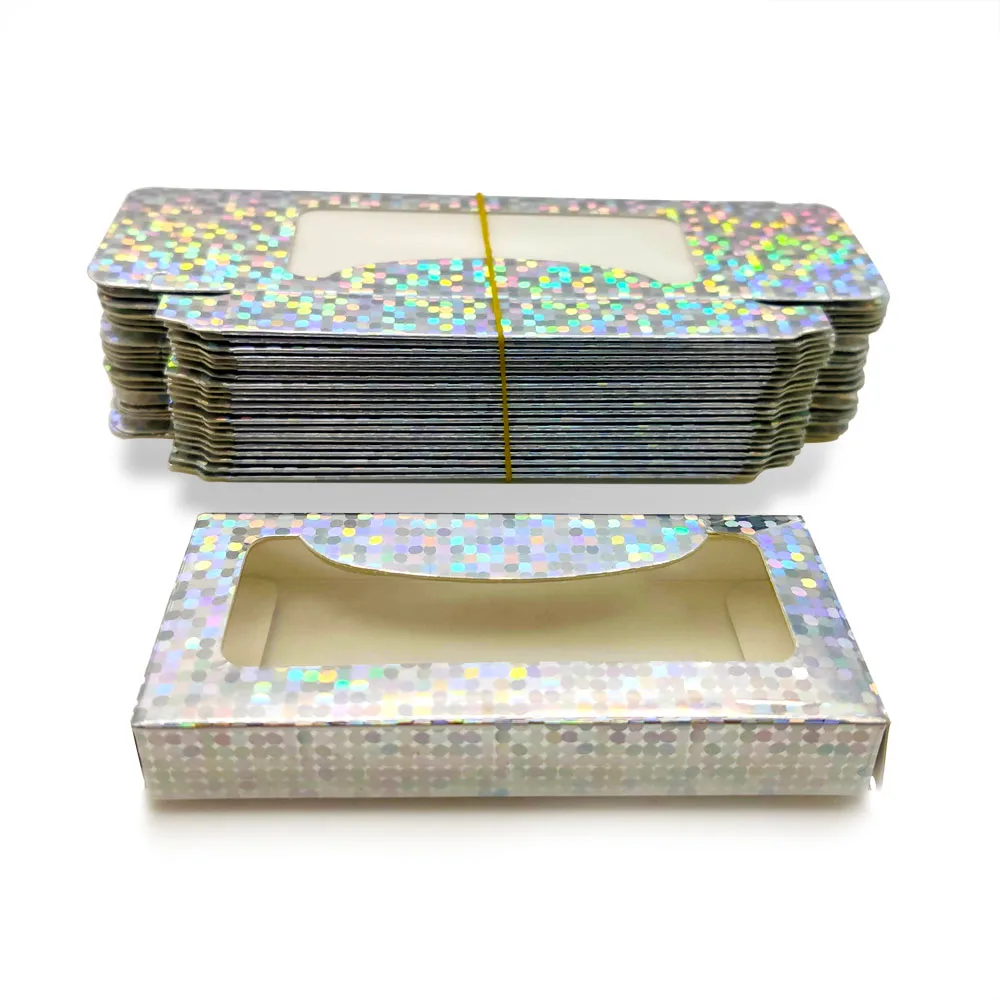 

New 20/50/100 pcs Eyelash Packaging Box Wholesale Lashes Boxes Empty Eyelash Custom logo 8-25mm Eyelashes Rectangle Box Makeup