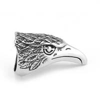 unique men silver colour stainless steel ring eagle ring animal jewelry hip hop steampunk motorcycle hand ring fathers day gift
