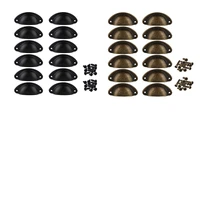 12pcs door drawer cabinet iron shell cup semicircle handle pull knob with screws 8 1cmx3 2cm