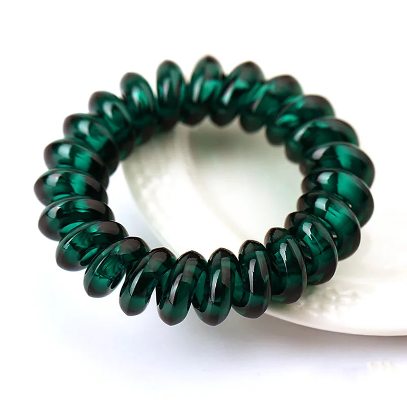 

5pcs/Set Women Thin Colorful Elastic Plastic Rubber Telephone Cord Wire No Crease Hair Ties Scrunchies Hair Ring Band