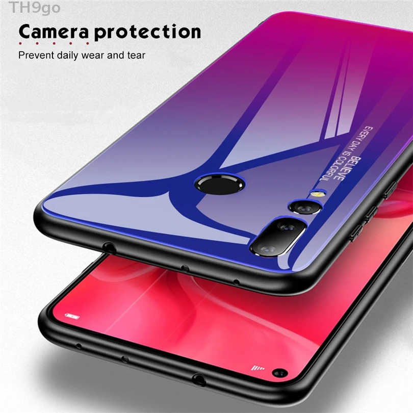 Градиентный чехол из закаленного стекла для телефона Huawei Nova 4 4e 3 3e 3i 2i жесткий