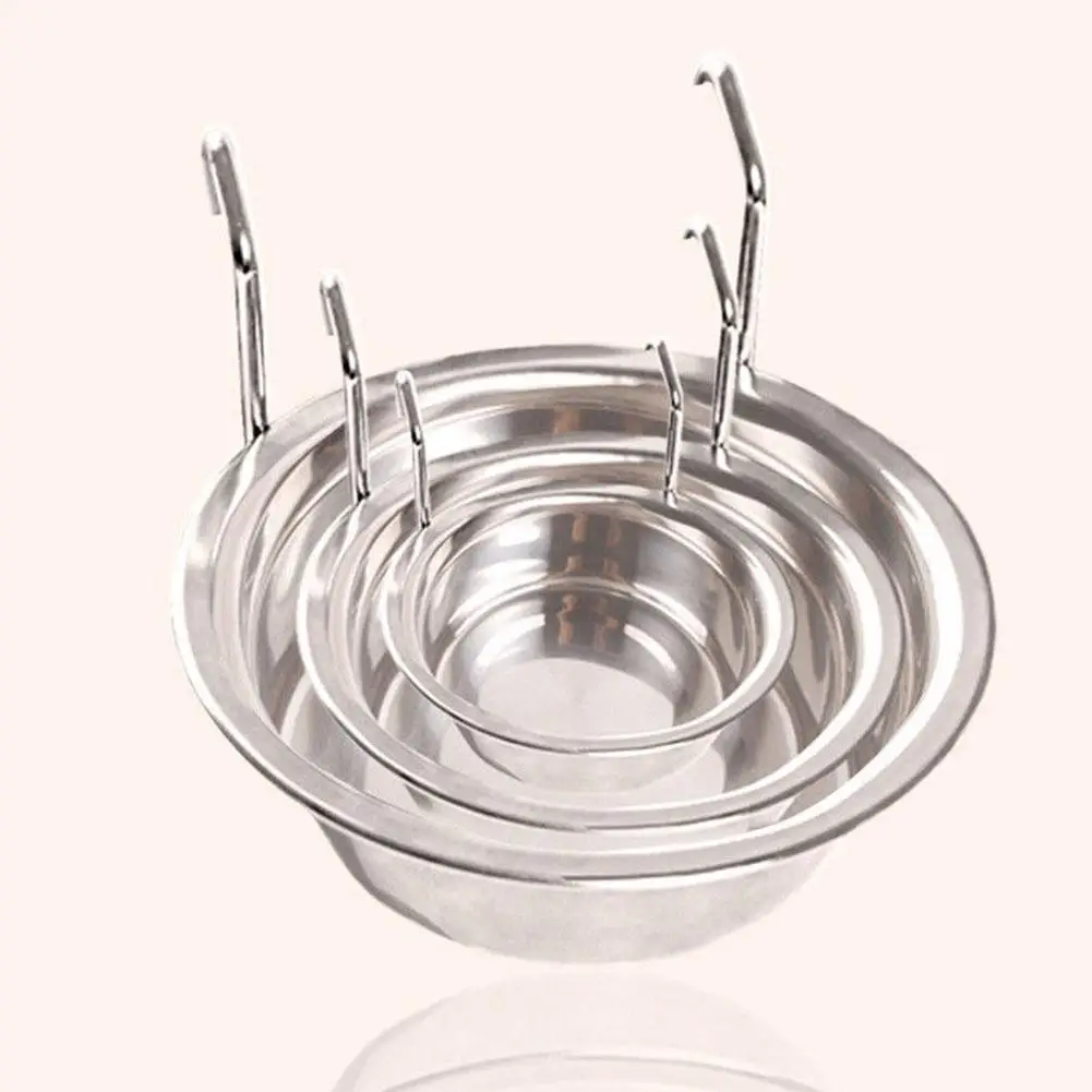 HobbyLane из нержавеющей стали висячая миска для домашних животных, собак, кошек, клетка для еды, воды