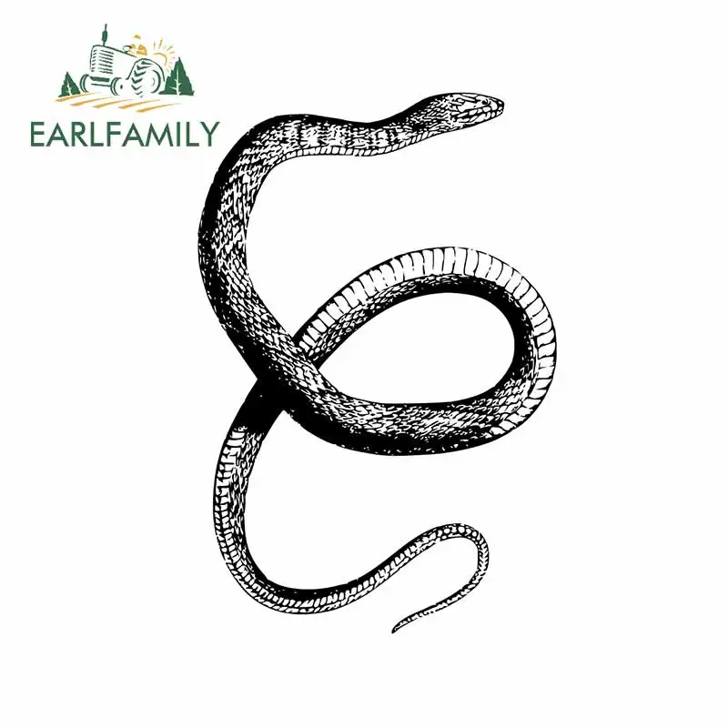 

EARLFAMILY 13 см x 8,7 см черные автомобильные наклейки и наклейки для мокасина, змея, виниловые украшения для мотоцикла, лобового стекла, автомобил...