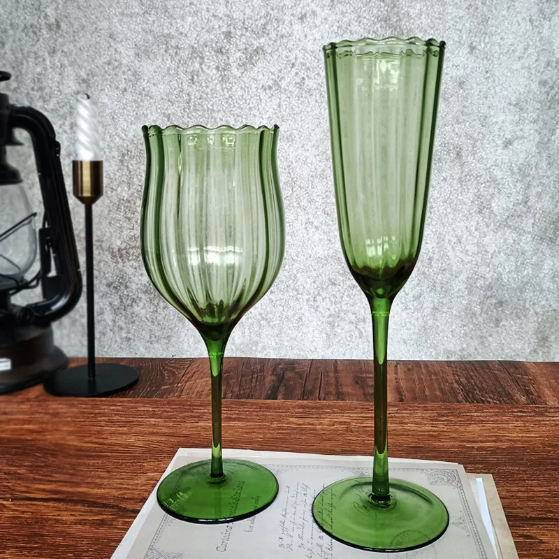 

1 шт. винтажный волнистый бокал для шампанского Европейский Креативный Зеленый Бокал для вина бокал домашний декор для стола Свадебная вечеринка посуда для напитков подарки