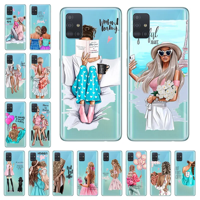 Для Samsung Galaxy A50 A40 A30 A20 A10 A20e A2 Core чехлы черный мягкий чехол для девочек и маленьких