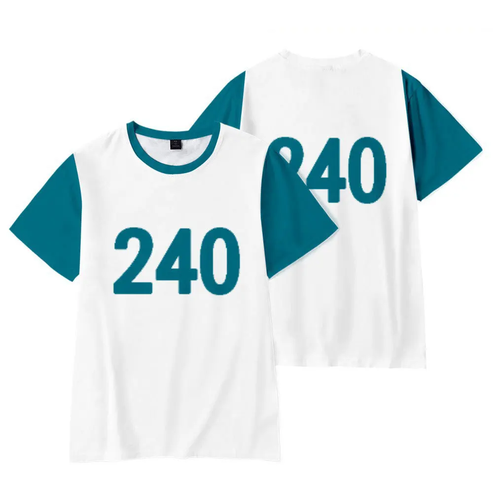 

2021 summer new style pure cotton Korean super fire squid game printing short-sleeved shirt T-shirt men's and women's tops