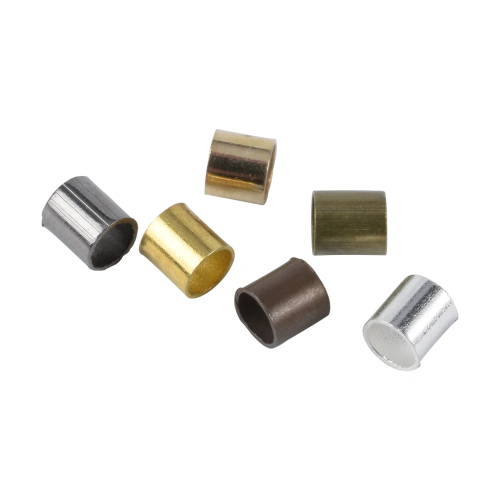 

500Pcs/Lot Tube Crimp End Beads Findings Accessories For Necklace Stopper Spacer Beads Diy Handmade Jewelry Making Supplies