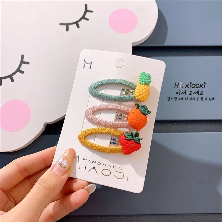 Летние заколки для волос с фруктами девочек детская цветная Шпилька заколка