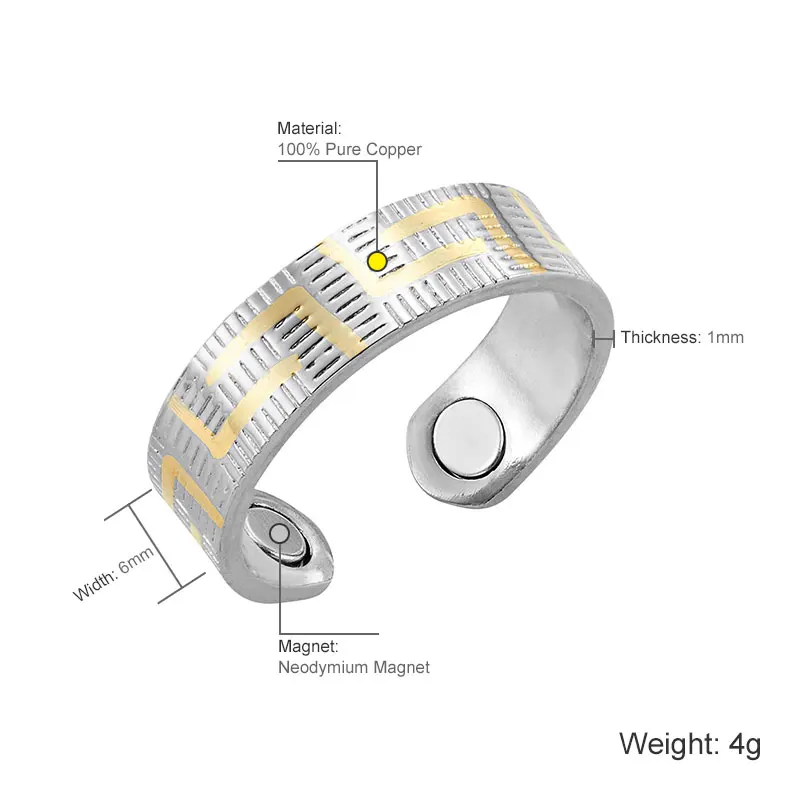 Vivari мужские кольца Круглый био магнитный изменяемый размер женское Кольцо