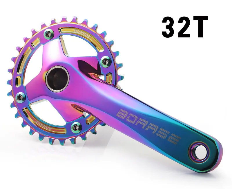 Crankset-32T disc BOARSE с вакуумным покрытием велосипедная кривошипная цепь 104BCD mtb шатун 170 мм горный велосипед узкая широкая цепь титанирование - Цвет: Crankset-32T disc