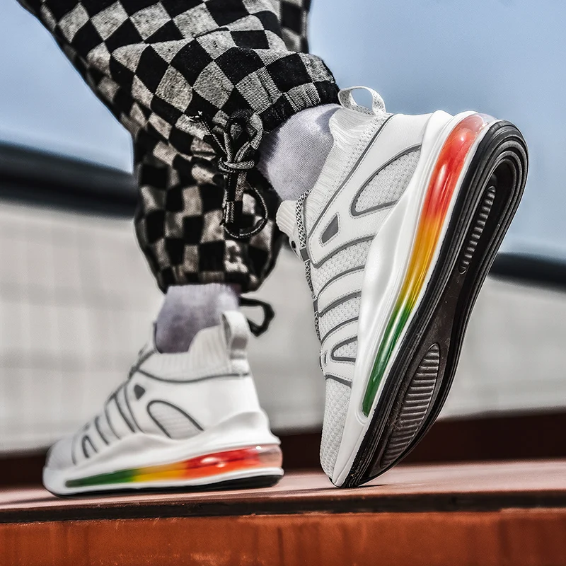 

New Spring Fashion Men Running Shoes Low-cut Air Cushion Jogging Shoes Size 46 47 Mesh Casual Sneakers Men Black White Men Shoes