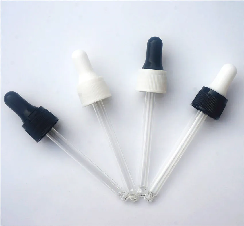 

20-300pcs Essential Oil Bottles Cap Black/white Plastic 5-100ml 18/410 Cover Dropper Lid Glue Head Lid with Glass Dropper Pipe