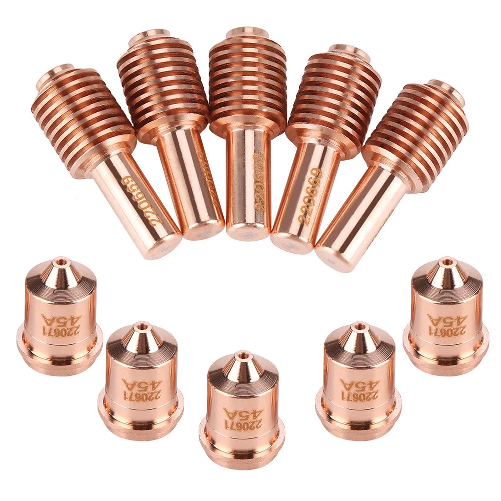 

10PCS Plasma Electrode Plasma Tip Nozzle Plasma Torch Consumables Nozzle Consumables Plasma Torch Parts Replacement Accessories