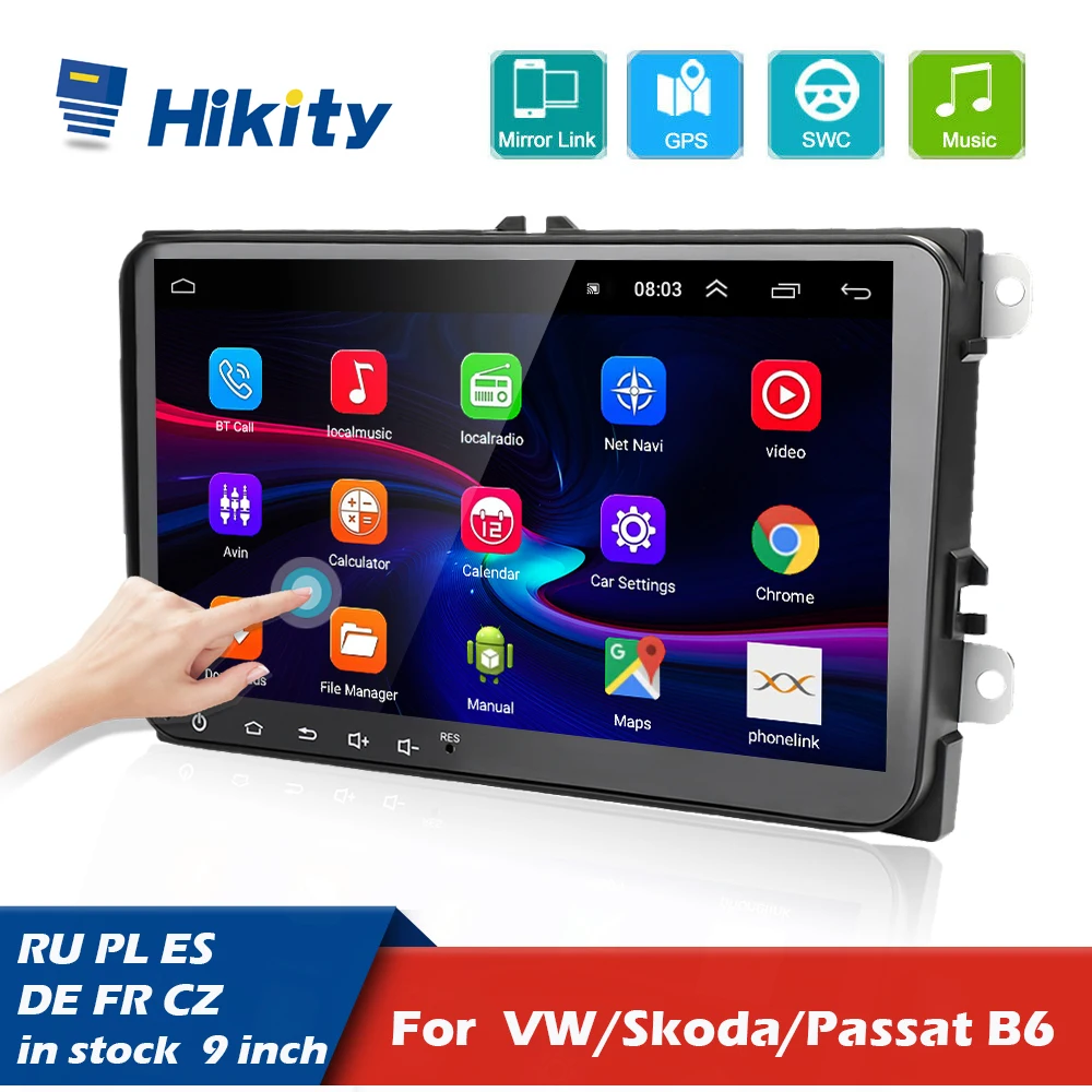 

Hikity 2 Din Android Car Multimedia player 9 " For VW/Volkswagen/Golf/Polo/Tiguan/Passat/b7/b6/SEAT/leon/Skoda/Octavia Radio GPS