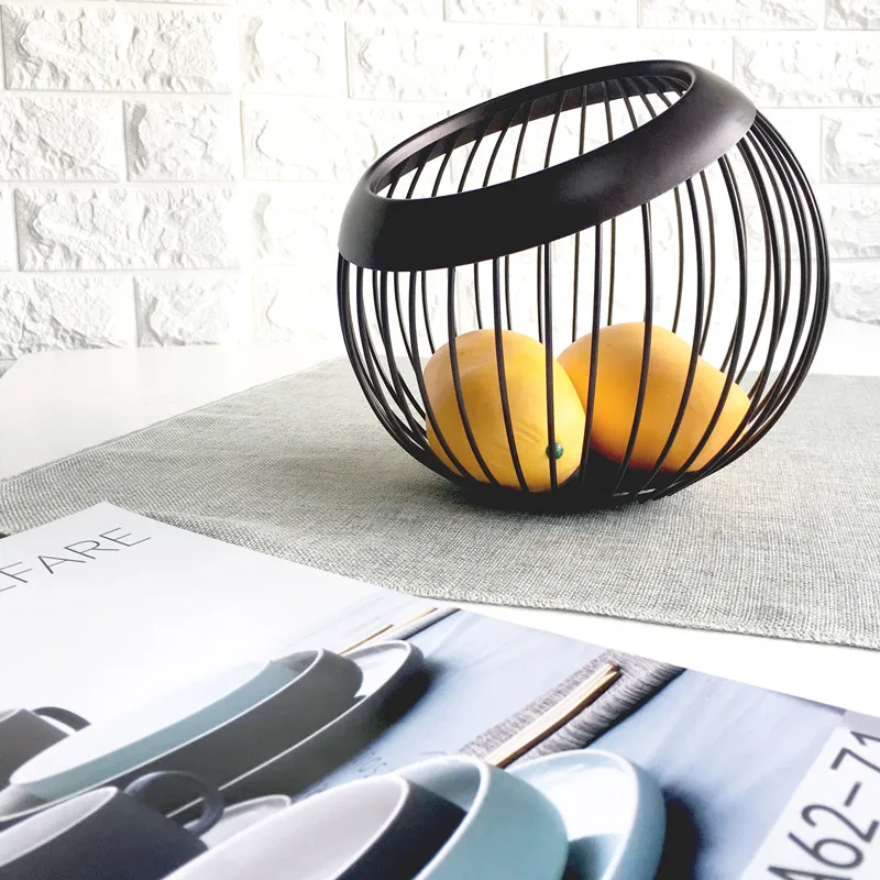 Железная корзина для фруктов круглая пустая Скандинавская Современная