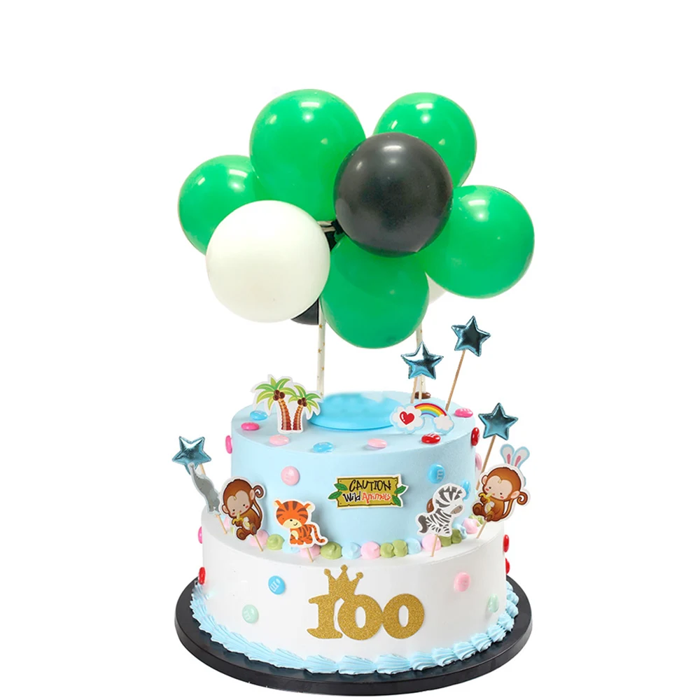 Green White 1 компл. 5 дюймов мини воздушный шар "Конфетти" Торт Топперы День рождения Свадьба Рождество украшения детский душ торт Топпер флаги поставки - Цвет: Green White