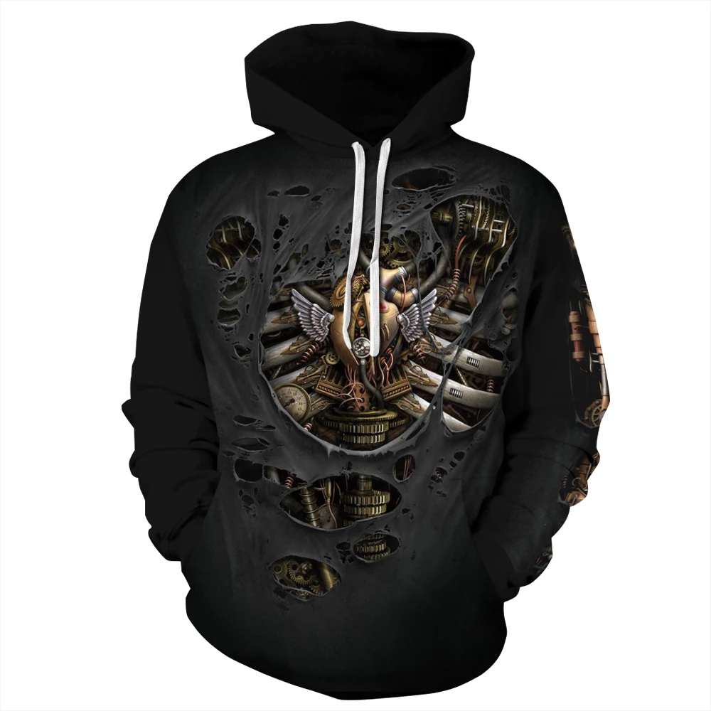

Gothic Skull 3D Hoodie Men Harajuku Punk Rock Sweatshirt Novelty Hip Hop Streetwear Funny Print Fitness Tracksuit Cosplay Hoodie