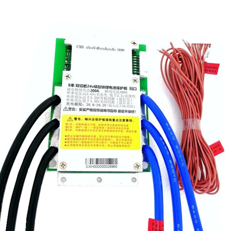 continuous current 200A 8S Lifepo4 BMS 200A  protection board  single string 2.5-3.65v protection balance LED Light