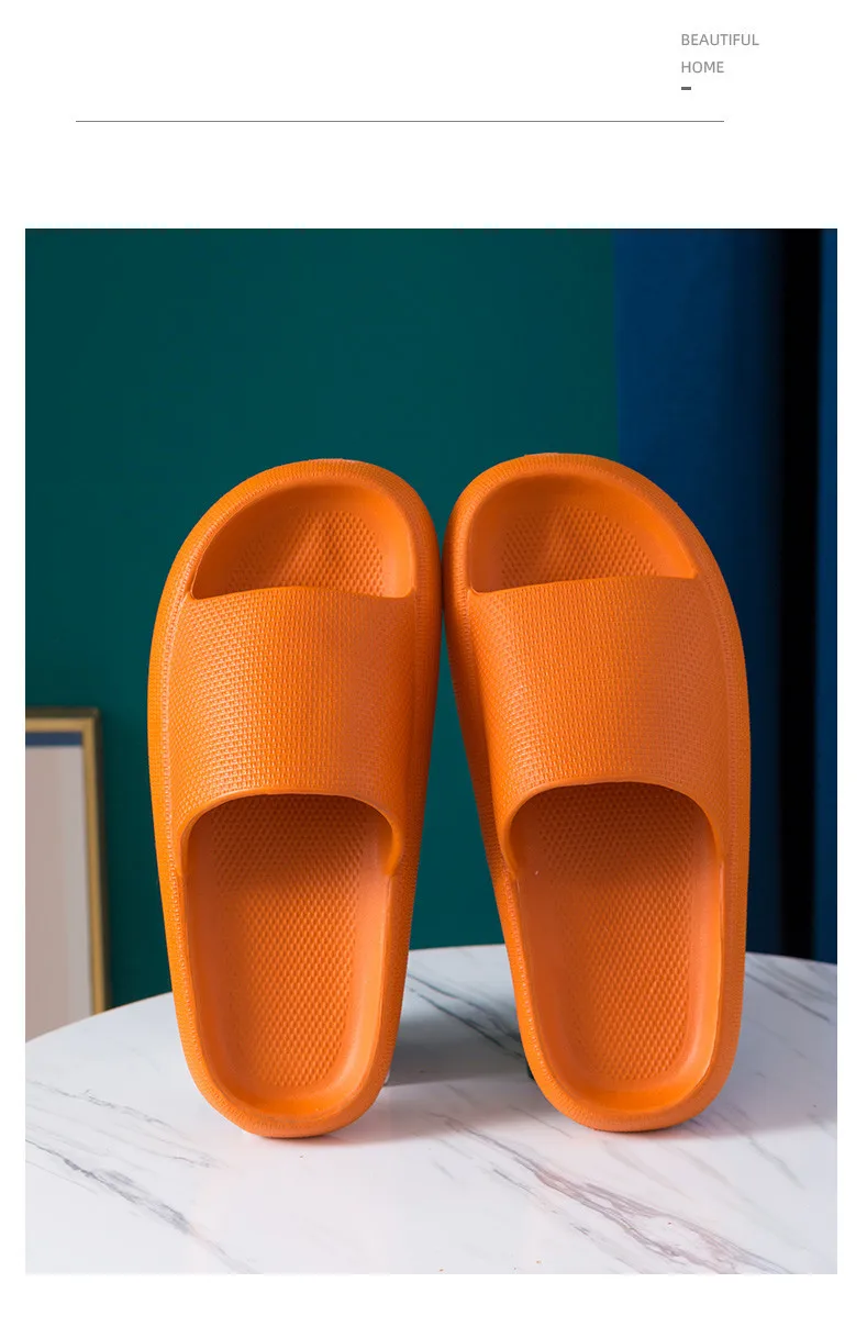 Shit feeling slippers female summer home indoor thick-soled couple soft bath non-slip bathroom sandals and | Дом и сад