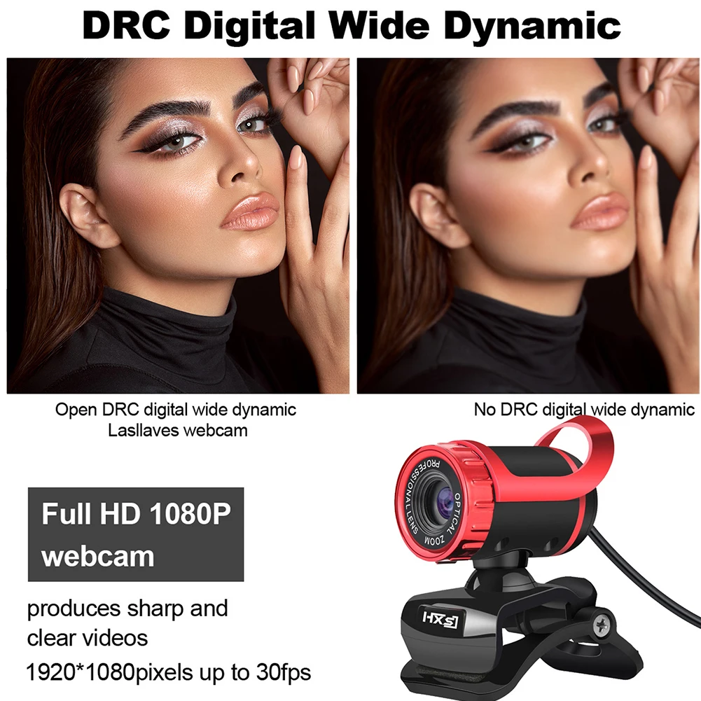 

For PC Laptop Home Office Conference 1080P HD 360 Rotation Live Streaming With Microphone Mini Portable Video Calling USB Webcam