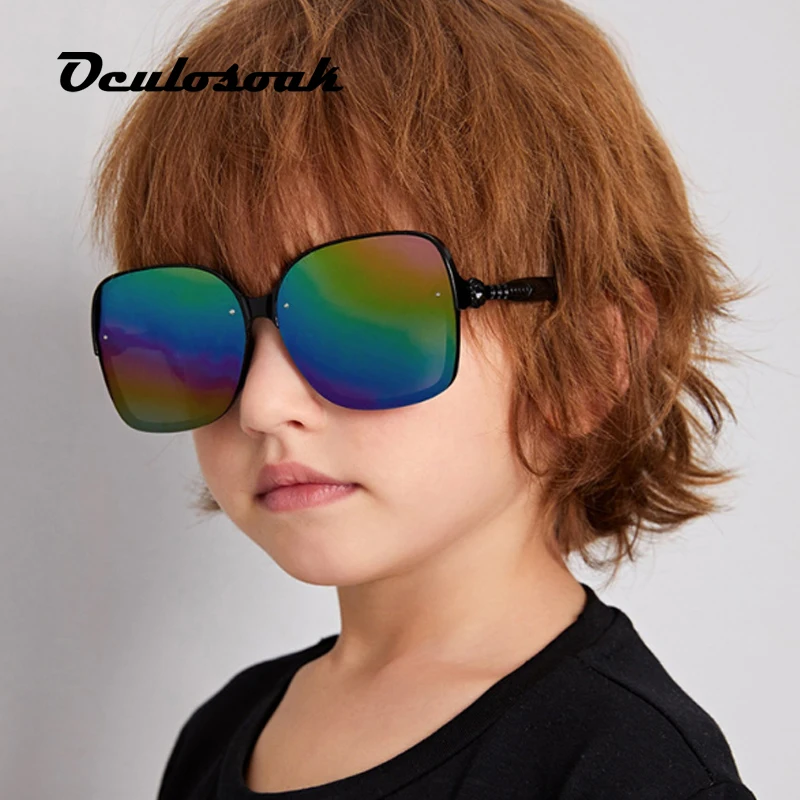 Новые модные детские солнцезащитные очки с большой оправой трендовые яркие