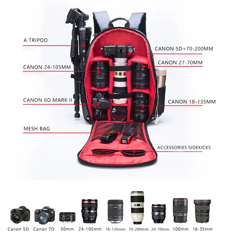 outdoor waterproof camera laptop backpack folding nylon camera bag case fit 15 6 inch laptop bag for slr photography lens tripod free global shipping